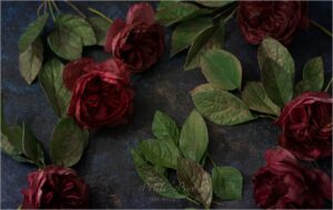 Wafer paper English roses and foliage- Petite Pivoine