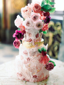 Dolce Vita wedding session wafer paper wedding cake- Petite Pivoine Cakes