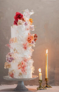 Floral Beauty wafer paper wedding cake- Petite Pivoine Cakes